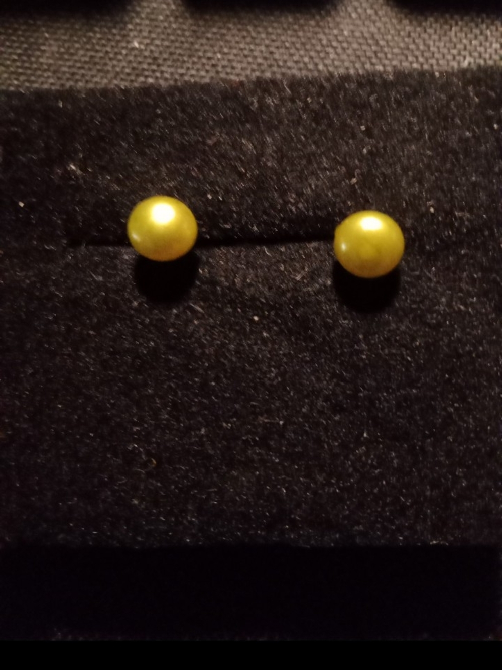 Lustrous Yellow Pearl Stud Earrings for Women